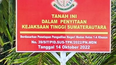 Kejatisu Sita 60 Bidang Tanah di Tanjung Pura Langkat