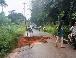 Tanah Longsor Jalan Tumbang Titi Putus
