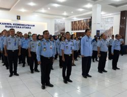 Kanwilkumham Sumut Laksanakan Apel Kesiapan Pengamanan Hari Raya  