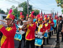 Pawai Drum Band Yapim Birubiru Meriahkan Hardiknas