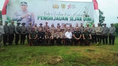 Kapolres Langkat Zoom Meeting Penanaman Pohon