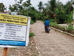 Pengerasan Jalan Desa Pematang Serai Diduga Mark Up