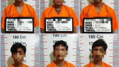 Polsek Pangkalan Susu Amankan 6 Pelaku Tindak Pidana Penganiayaan   