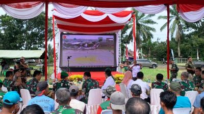 Melalui Video Conference Kapolres Langkat Hadiri Peninjauan Lahan Pertanian 