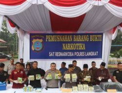Polres langkat Musnahkan Narkoba Jenis Sabu dan Ganja 