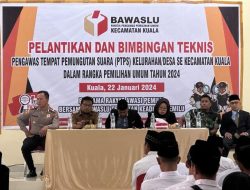 Hadiri Pelantikan PTPS, Kapolsek Kuala : Jadilah Pengawas Profesional