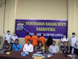 Polres Langkat Musnahkan Barang Bukti Ganja dan Sabu