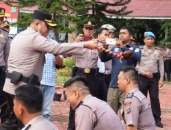 Wakapolres Langkat Pimpin Upacara Kenaikan Pangkat  