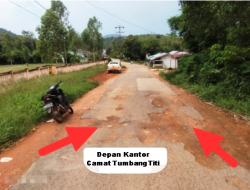 Jalan Raya Tumbang Titi Bagai Telapak Gajah Diduga Ada “Kong kali Kong”