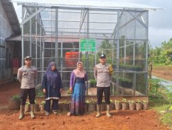 Bhabinkamtibmas Polsek Kendawangan Cek Ketahanan Pangan Pekarangan Bergizi