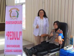 Polres Samosir Gelar Aksi Donor Darah Sambut Hari Bhayangkara ke-79