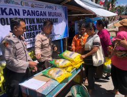 Hari Pertama Gerakan Pangan Murah Polres Samosir 1,5 Ton Beras Terjual 