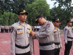 Kapolres Langkat Pimpin Apel Pelantikan dan Peresmian Pamapta 