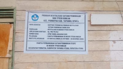 Diduga Ada Supliyer Tunggal di Proyek Revitalisasi SD di Taput