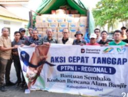 PTPN I Regional 1 Salurkan Bantuan Sembako untuk Korban Banjir di Deli Serdang dan Langkat