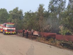 Polsek Nongsa Gerak Cepat Tangani Kebakaran Semak Belukar 