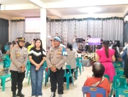 Kapolsek Binjai Dampingi jemaat Ibadah dan Kegiatan Sosial di Gereja 